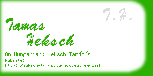 tamas heksch business card